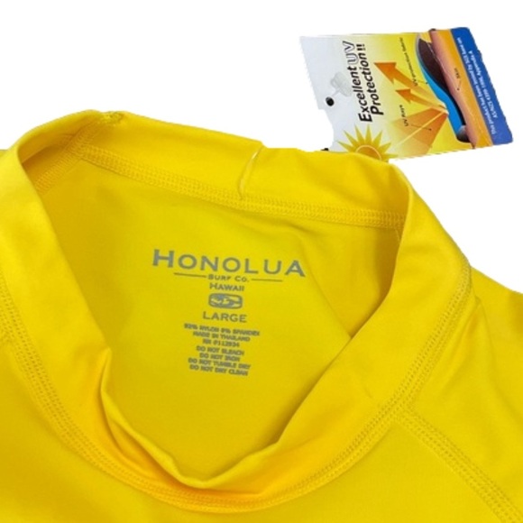 Honolulu Surf Co Boys Rashguard Yellow Hawaiian Island Swim UPF50+ NWT - Picture 5 of 6